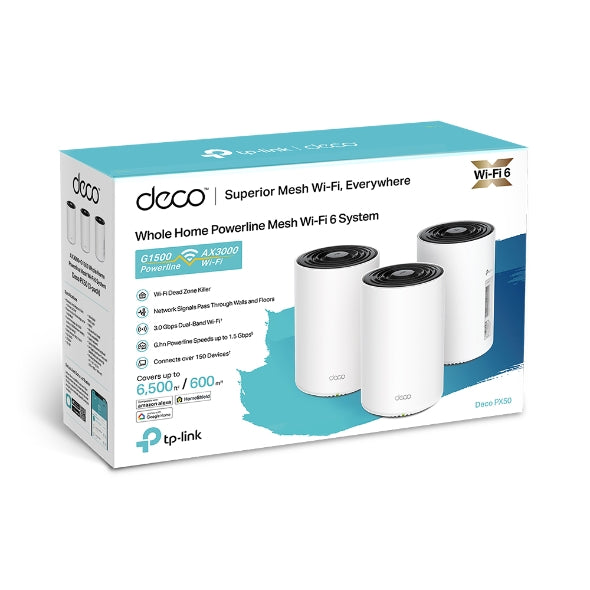 TP-LINK  Whole Home Powerline Mesh WiFi 6 System || PX50 3PACK