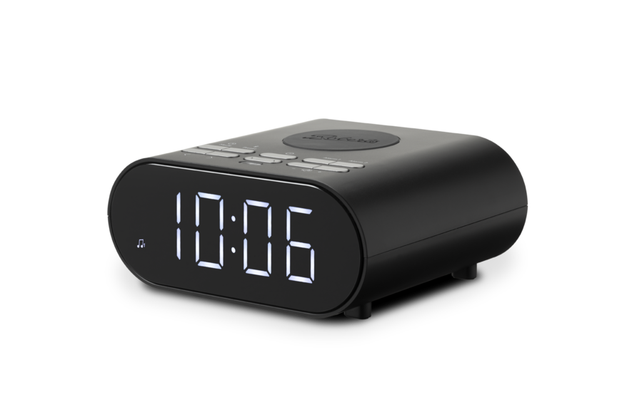 Roberts Ortus Charge FM Radio Clock - Black || ORTUSCHARGEBK