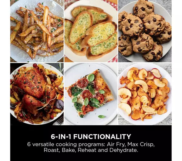 Ninja Double Stack XL Air Fryer 9.5L Capacity, 6 Cooking Functions, 8 Portions - Grey | SL400UK