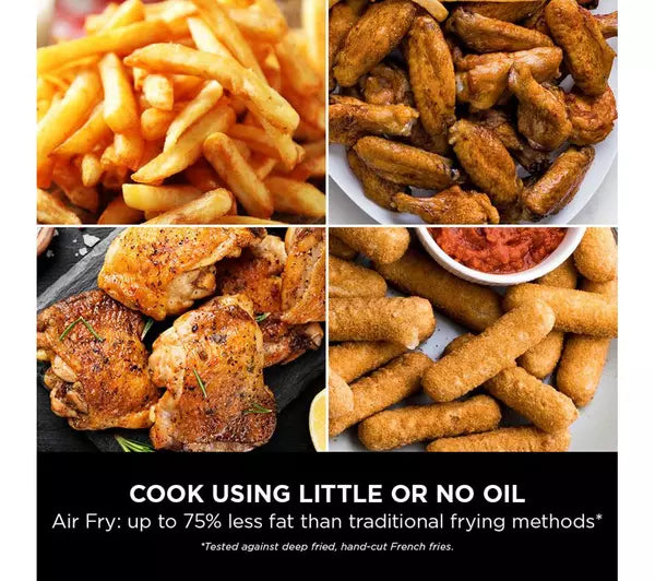 Ninja Double Stack XL Air Fryer 9.5L Capacity, 6 Cooking Functions, 8 Portions - Grey | SL400UK