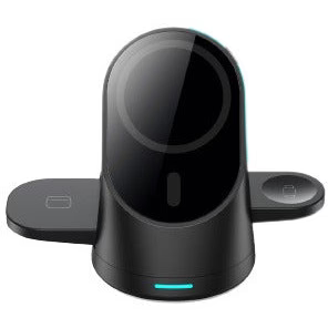 PREVO 3in1 25W Foldable Magnetic Wireless Charging Station - Black || 111323