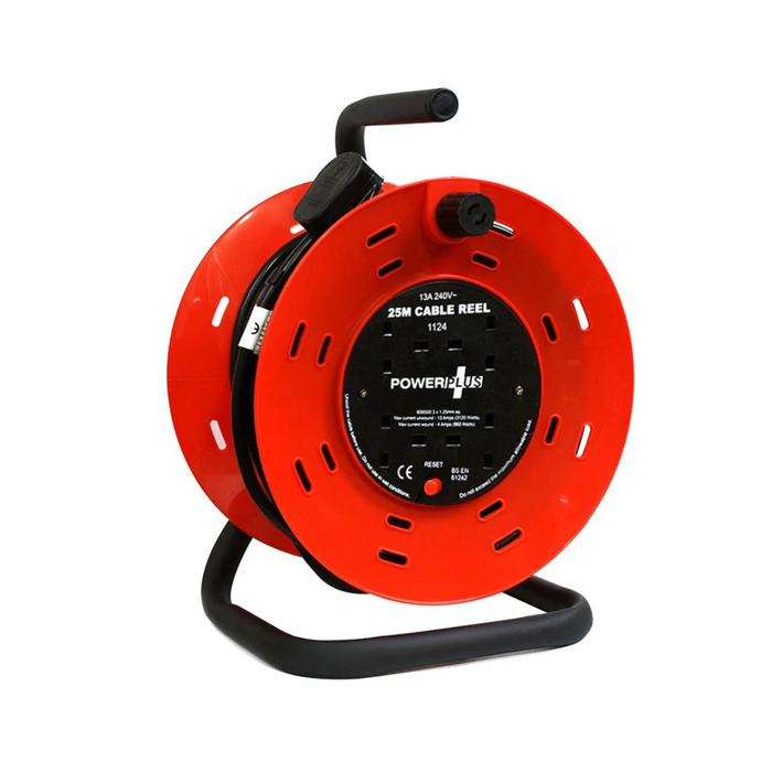 POWERPLUS 25M Cable Reel 4 Gang | 1124