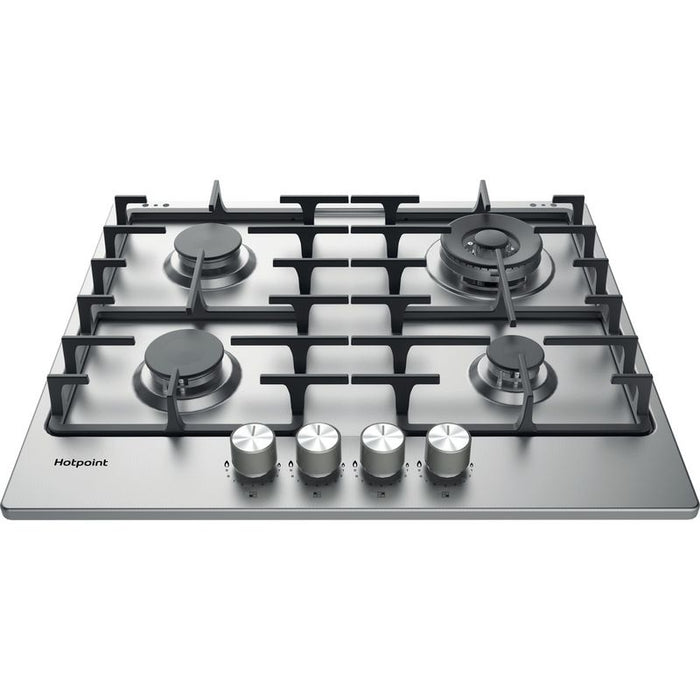 Hotpoint 60cm 4 Burner Gas Hob - Silver | PPH60GDFIXUK