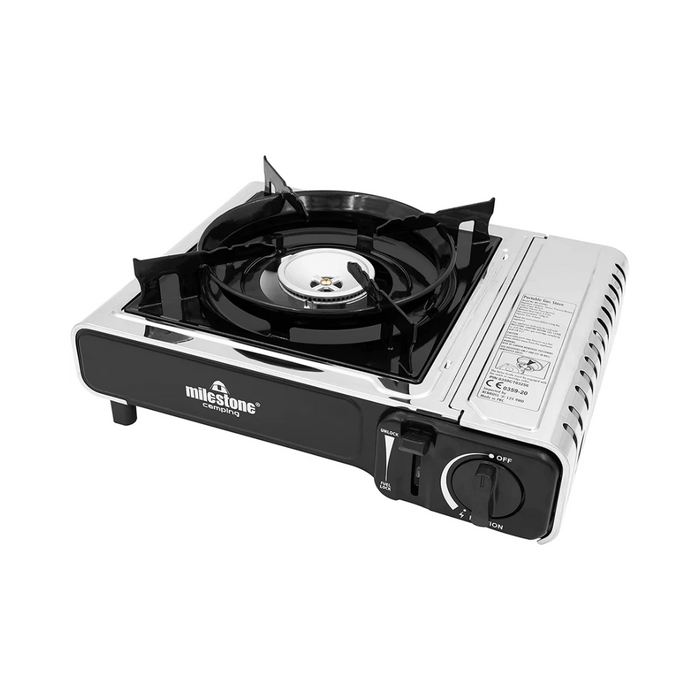 MILESTONE Camping Portable Gas Stove - Silver, Black | 189594