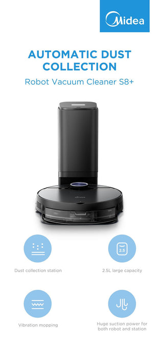 Midea S8+ Robot Vacuum - Robovac - 5200mAh 150min || S8+