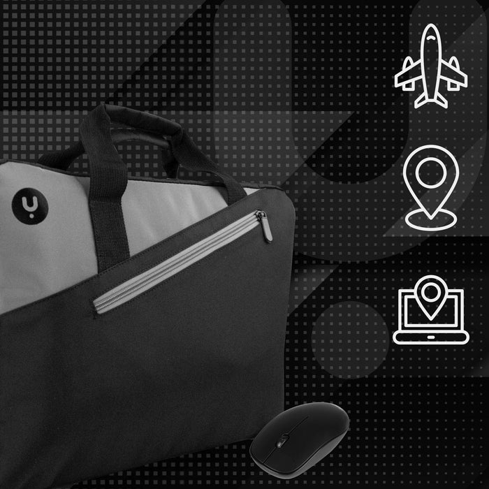 NGS Master Kit 15.6" Laptop Bag With Wireless Optical Mouse - Black & Grey | 617962