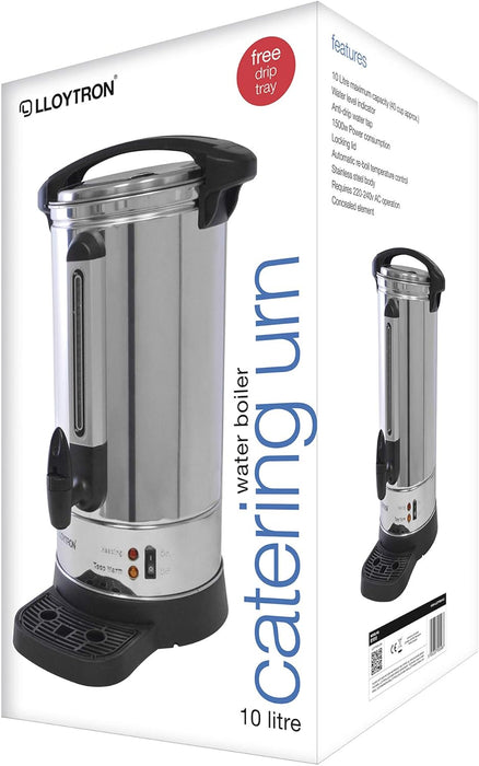 Lloytron 10Ltr 1500w Stainless Steel Catering Urn/Water Boiler || E1910