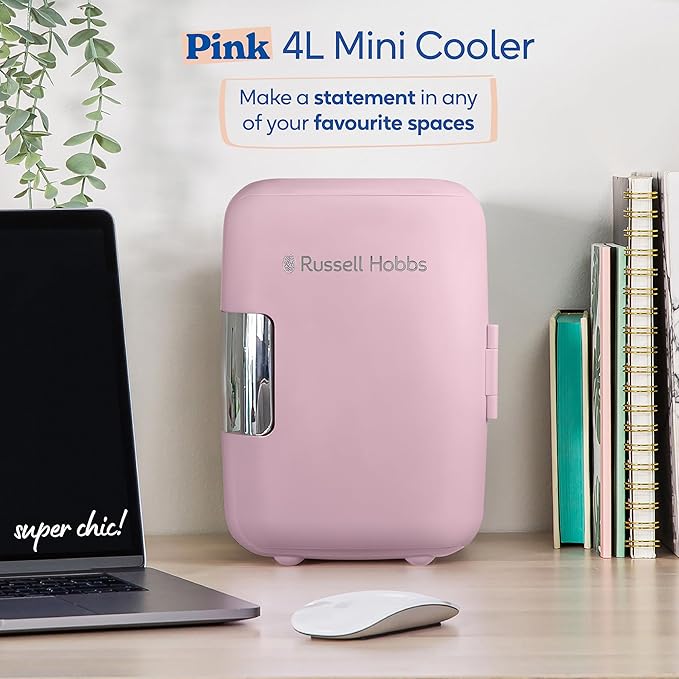 Russell Hobbs Mini Fridge 4L/6 - Pink | RH4CLR1001P/RH