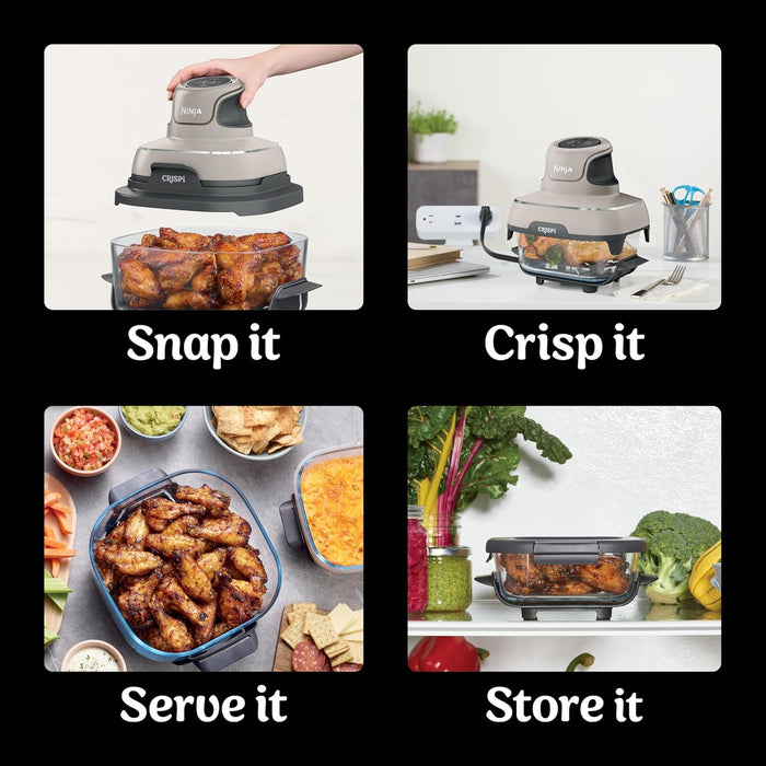Ninja CRISPi 4-in-1 Portable Glass Air Fryer - Stone | FN101UKST