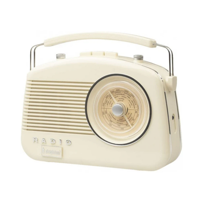 Steepletone Brighton 3 Band Portable Retro Radio - Beige | BRIGHTONBGEBT