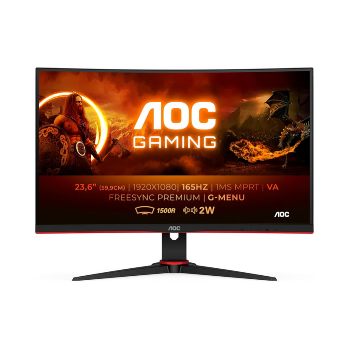 AOC 24" Gaming Monitor G Line Curved 165Hz FHD | C24G2AE/BK