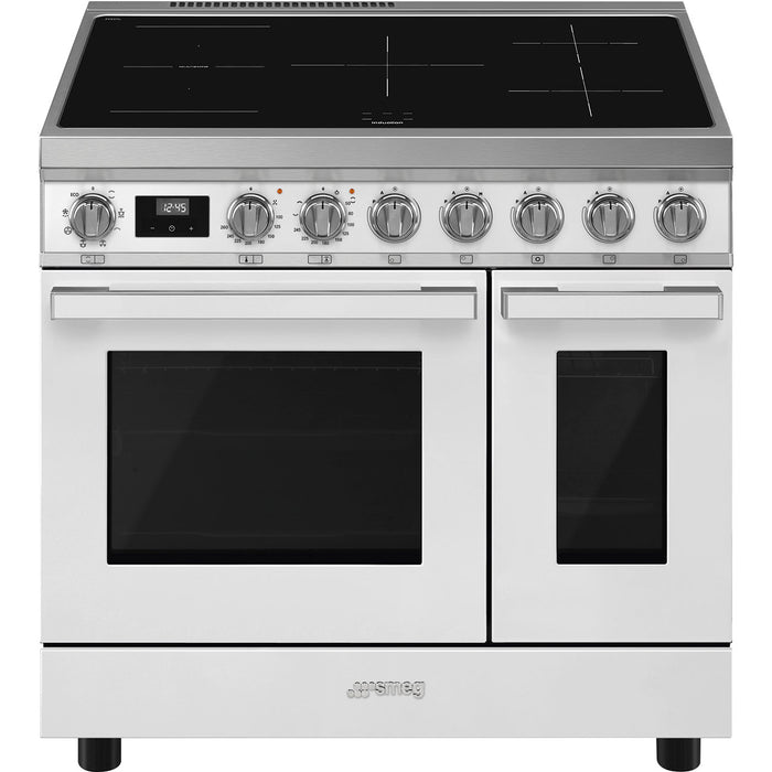Smeg 90x60 cm Portofino Full Electric Cooker with Induction Hob - White | SMG CPF92IMWH