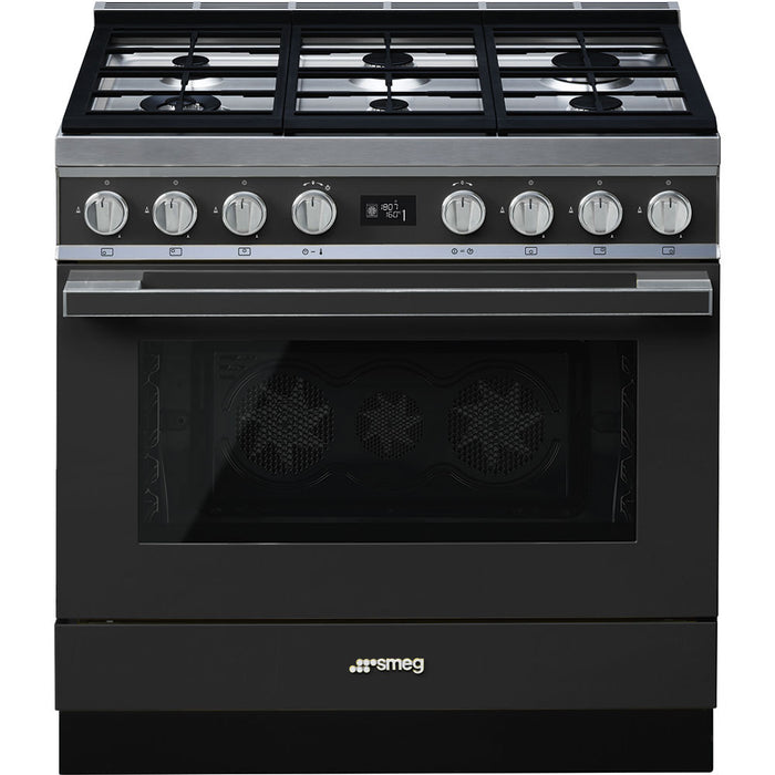 Smeg 90x60 cm Portofino Dual fuel Cooker with Gas Hob - Anthracite | SMG CPF9GPAN