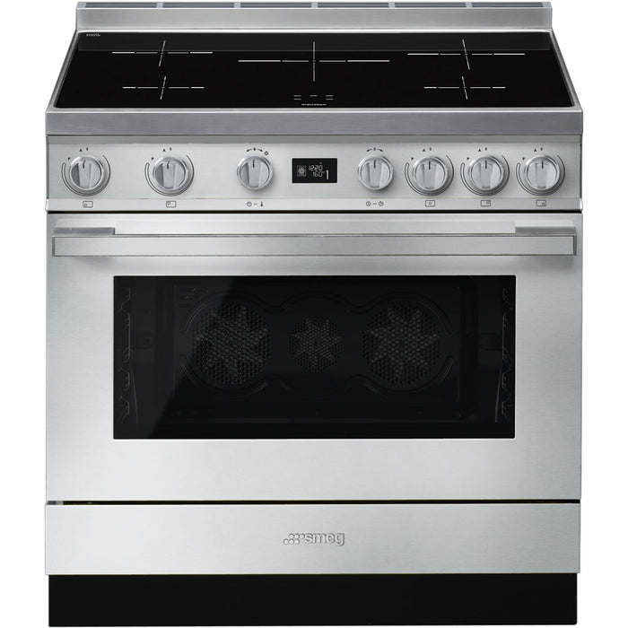 Smeg 90x60 cm Portofino Full Electric Cooker with Induction Hob - Stainless Steel | SMG CPF9IPX