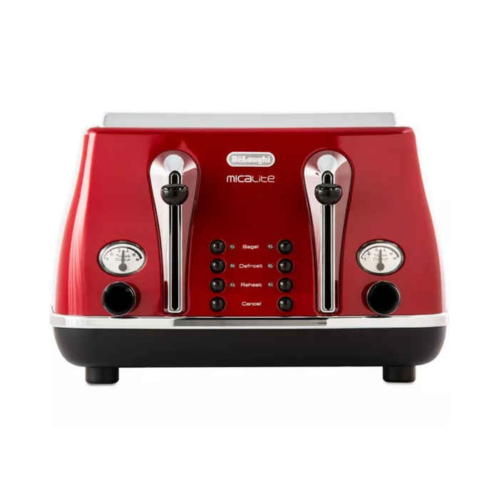 DELONGHI Icona Micalite 4 slice Toaster - Red | CTOM4003R