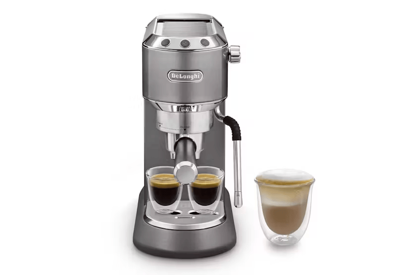Delonghi Dedica Arte Manual Espresso Coffee Maker with new milk frothing function - Grey | EC885.GY