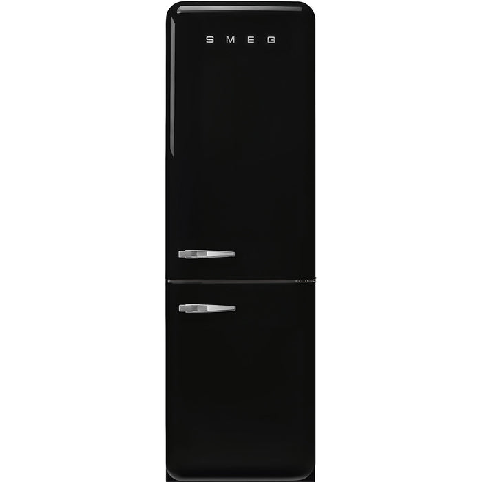 Smeg 60cm Retro Style 60/40 Fridge Freezer with NoFrost, Right Hand Hinge - Black | SMG FAB32RBL5UK