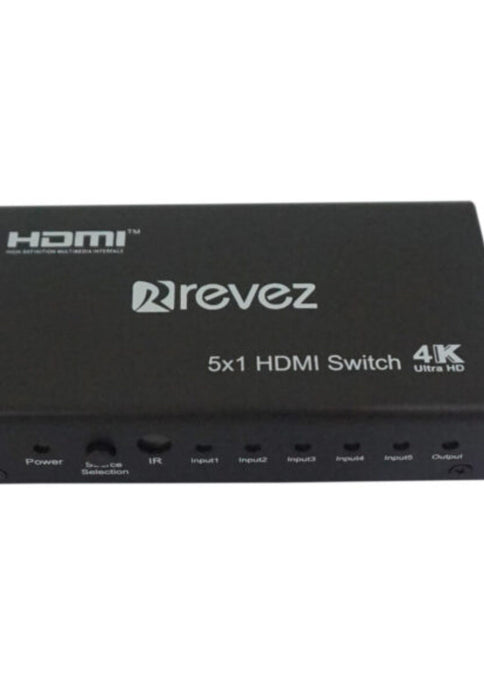 Revez HDMI Switch 5 in 1 Out with Remote | HDS5-4K