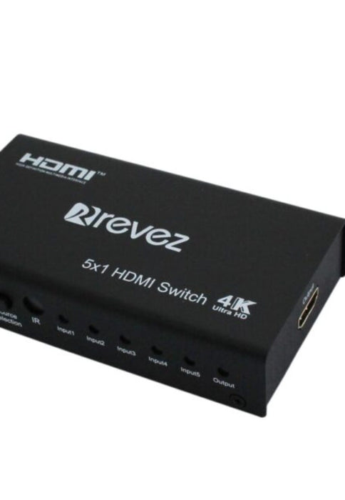 Revez HDMI Switch 5 in 1 Out with Remote | HDS5-4K