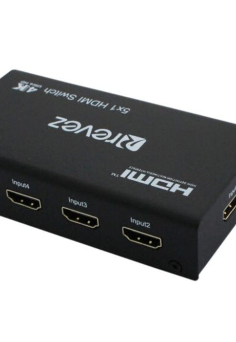 Revez HDMI Switch 5 in 1 Out with Remote | HDS5-4K