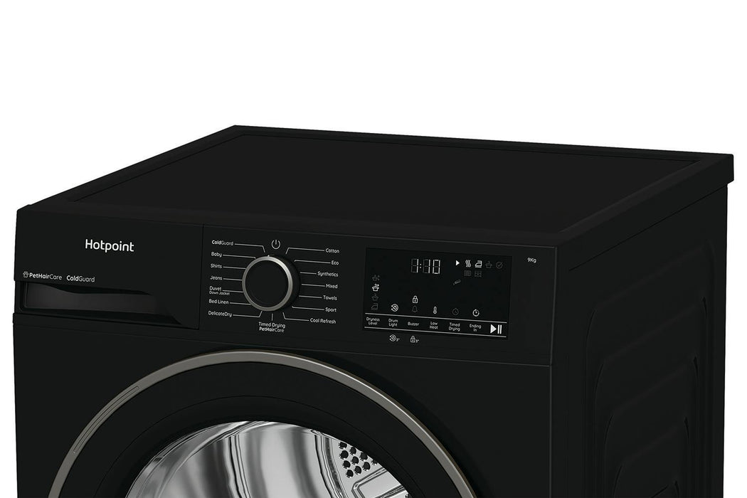 Hotpoint 9kg Freestanding Heat Pump Tumble Dryer - Black | HHDD90BBIRE