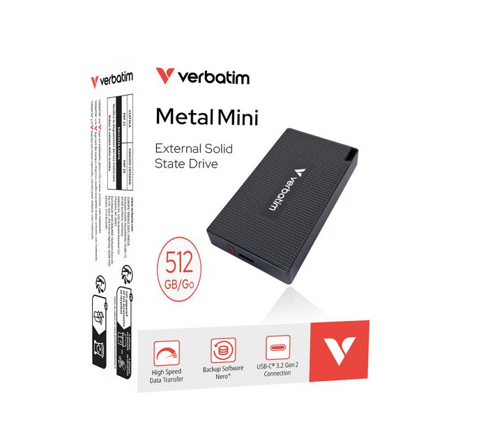 VERBATIM Metal Mini SSD USB-C 3.GEN 2 512GB | 32030