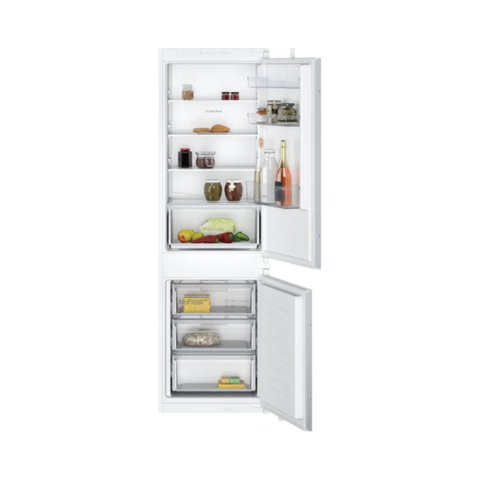 Neff N 30, built-in fridge-freezer with freezer at bottom, 177.2 x 54.1 cm, sliding hinge | BSH KI7861SE0G