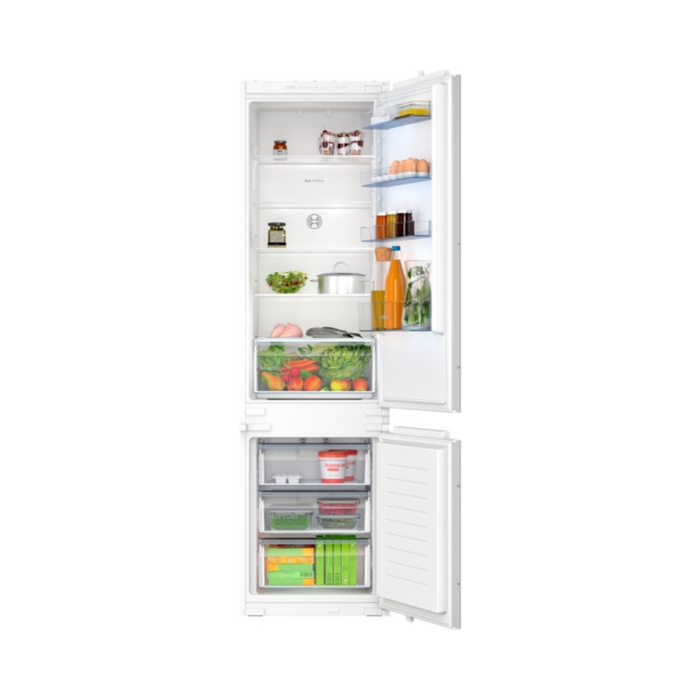 Bosch Series 2, built-in fridge-freezer with freezer at bottom, 193.5 x 54.1 cm, sliding hinge | BSH KIN96NSE0G
