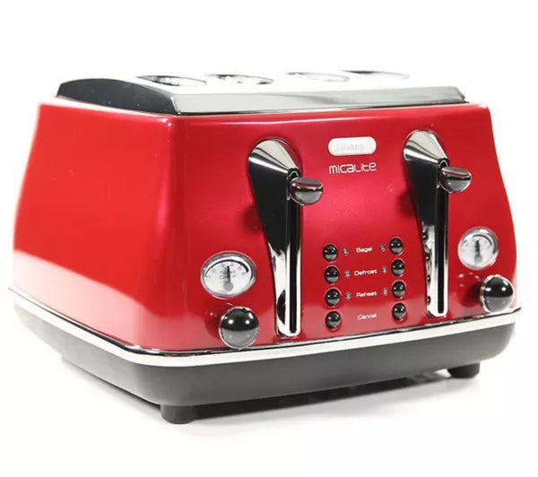 DELONGHI Icona Micalite 4 slice Toaster - Red | CTOM4003R