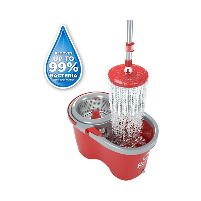 RENE Spin Mop Dada Powerful Spin Drying Stainless Steel Basket - Red | MOPDADA