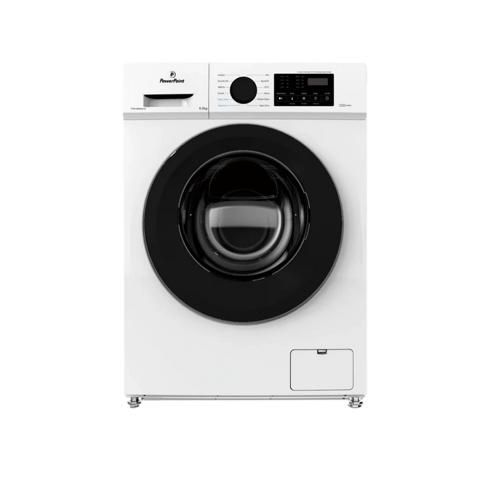 POWERPOINT 6kg 1000rpm A Rated Washing Machine with Inverter Motor - White | P35106SKW-A