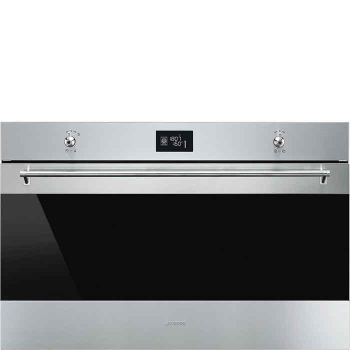 Smeg Classic 90cm Built-In Single Oven, Thermo-ventilated, Vapor Clean - Stainless steel | SMG SF9390X1