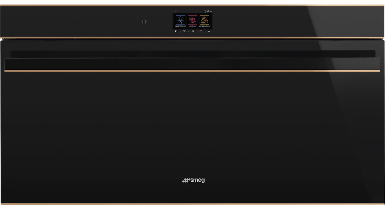 Smeg Dolce Stil Novo Built-In 90cm (Reduced-Height) Pyrolytic Self Cleaning Single Oven - Black | SMG SFPR9604TNR