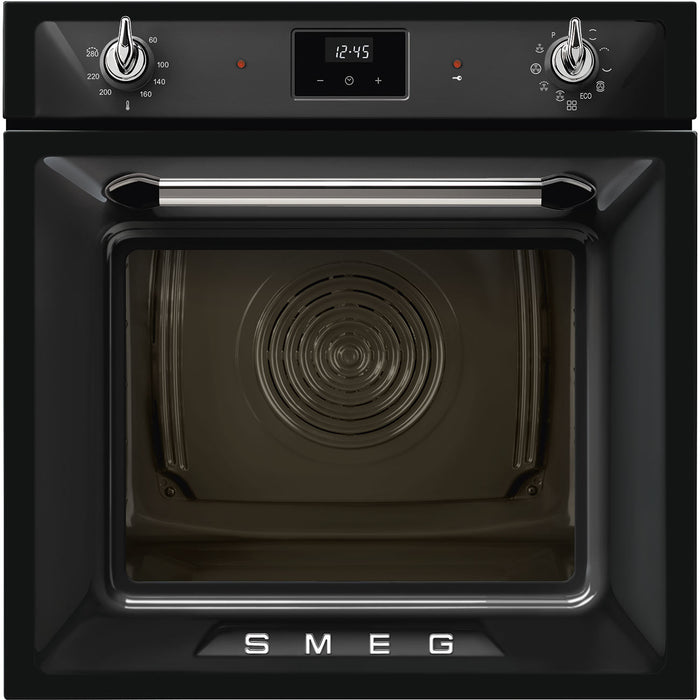 Smeg Victoria 60cm Built-In Traditional Pyro Single Oven - Black | SMG SOP6900TN