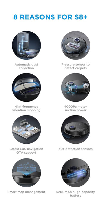 Midea S8+ Robot Vacuum - Robovac - 5200mAh 150min || S8+