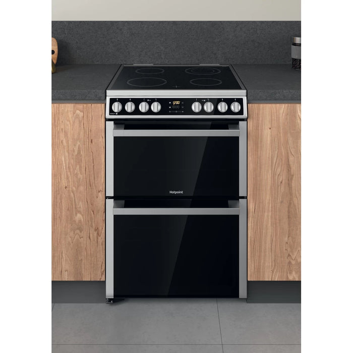 Hotpoint 60CM Electric Freestanding Double Cooker - Inox | HDM67V8D2CX/UK