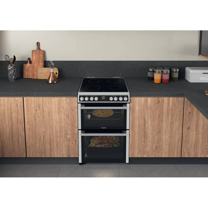 Hotpoint 60CM Electric Freestanding Double Cooker - Inox | HDM67V8D2CX/UK