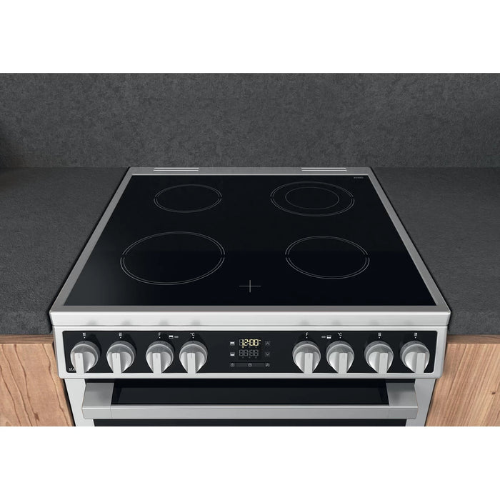 Hotpoint 60CM Electric Freestanding Double Cooker - Inox | HDM67V8D2CX/UK