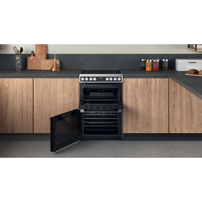 Hotpoint 60CM Electric Freestanding Double Cooker - Inox | HDM67V8D2CX/UK