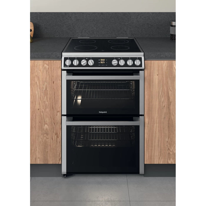 Hotpoint 60CM Electric Freestanding Double Cooker - Inox | HDM67V8D2CX/UK