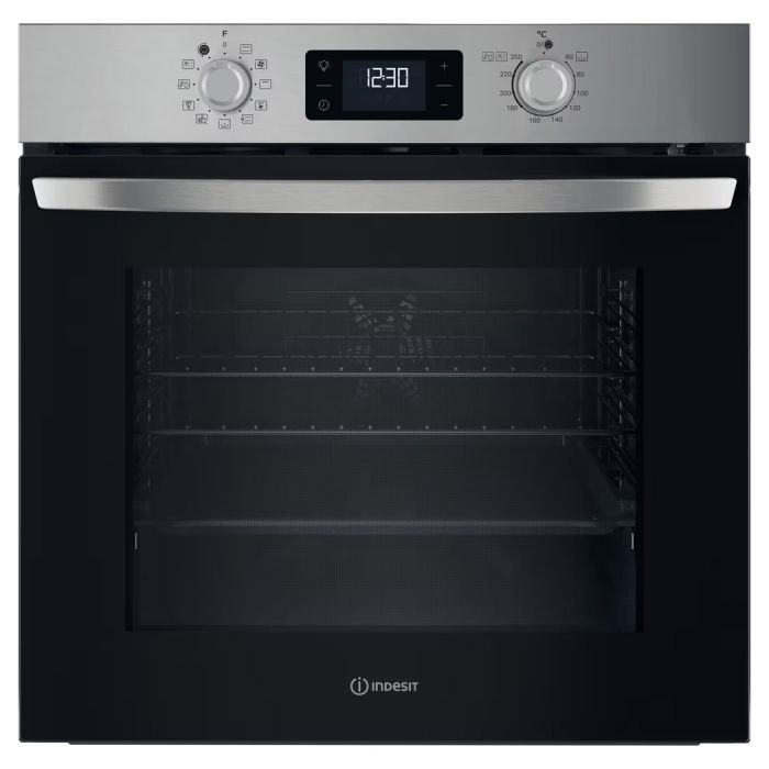 Indesit Built In Pyrolytic Turn&Go Single Oven - Stainless Steel | IO278P1XUK