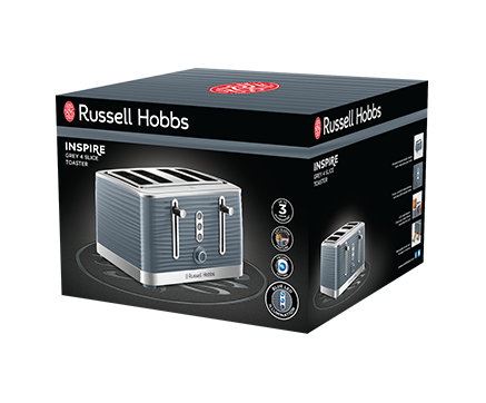 Russell Hobbs Inspire 4 Slice Toaster - Grey | 24383/RH