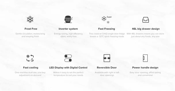 POWERPOINT Hybrid 380L Freezer (or Fridge) - Inox - 185x71cm |  P1271185MFZIN