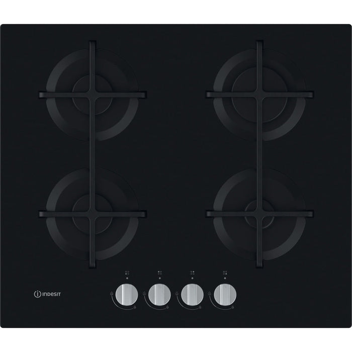Indesit 60cm 4 Burner Gas On Black Hob | ING61T/BKUK