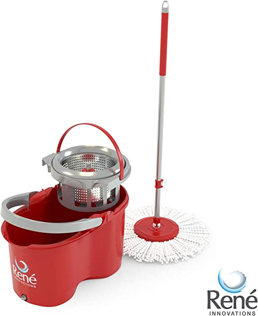 RENE Spin Mop Dada Powerful Spin Drying Stainless Steel Basket - Red | MOPDADA