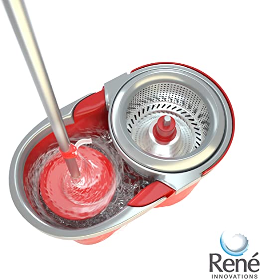 RENE Spin Mop Dada Powerful Spin Drying Stainless Steel Basket - Red | MOPDADA