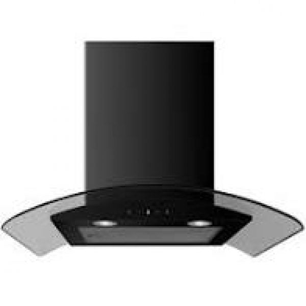 CATA Curved Glass Chimney Hood 60cm Black | CG60BK