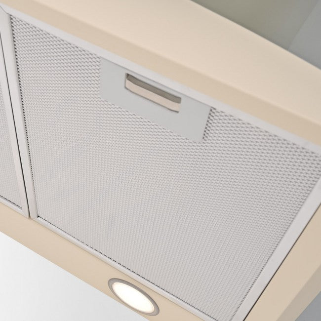 LUXAIR 110cm Premium Curved Glass Cooker Hood in Gloss Ivory/Cream | LA-110-CVD-IV