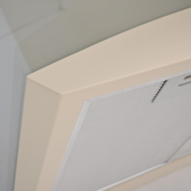 LUXAIR 110cm Premium Curved Glass Cooker Hood in Gloss Ivory/Cream | LA-110-CVD-IV