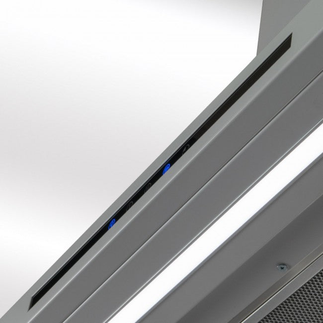 LUXAIR 70cm Premium Slimline Cooker Hood with Black Glass Door, Touch Controls in Gloss White | LA-70-LINEA-WHT